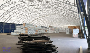 Finest-Hall Factory OÜ toodetud ja paigaldatud 2 PVC halli mõõtudega 40x124m, kõrgusega 6 meetrit ja  40x112m, kõrgusega 6 meetrit Forestwood Agencies CO-le.