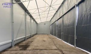 Finest-Hall Factory OÜ toodetud ja paigaldatud varikatus mõõtudega 6x35m, kõrgusega 6 meetrit Benders Baltic Nord OÜ-le.