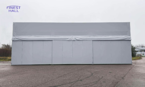 Finest-Hall Factory OÜ toodetud ja paigaldatud varikatus mõõtudega 10x21m, kõrgusega 7,5 meetrit Kiinteistö Oy-le.