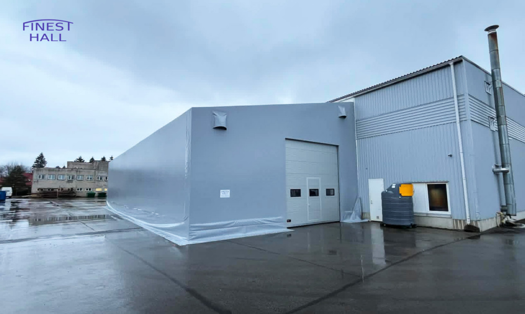 Finest-Hall Factory OÜ toodetud ja paigaldatud varikatus mõõtudega 10x24m, kõrgusega 6,5 meetrit Norcar-BSB Eesti AS-le.